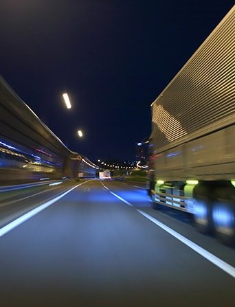 A lorry on motorway.